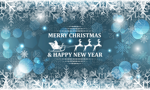 Christmas with new year reindeer and snowflake vector background 03 year snowflake reindeer new christmas background   