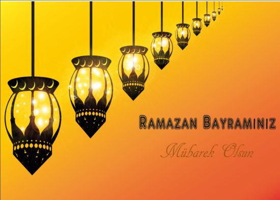 Ramadan Kareem mubarek with lantern background vector 02 ramadan mubarek lantern kareem background   