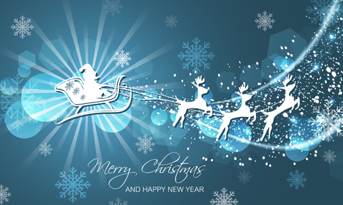 Christmas with new year reindeer and snowflake vector background 01 year snowflake reindeer new christmas background   