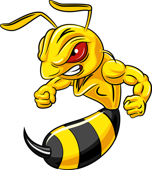 Cartoon angry bee vector illustration 01 illustration cartoon bee angry   