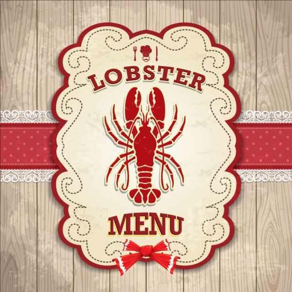 Vintage lobster poster design vector vintage poster lobster   