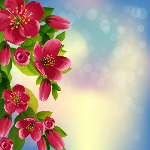 Beautiful red flower vector background 02 flower beautiful background   