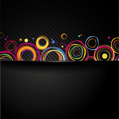 Colored circle with black background vector colored circle black background   