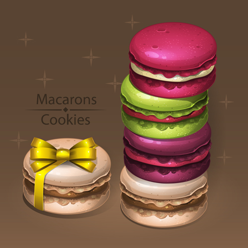 Colorful macaroons cookies vector 05 macaroons cookies colorful   