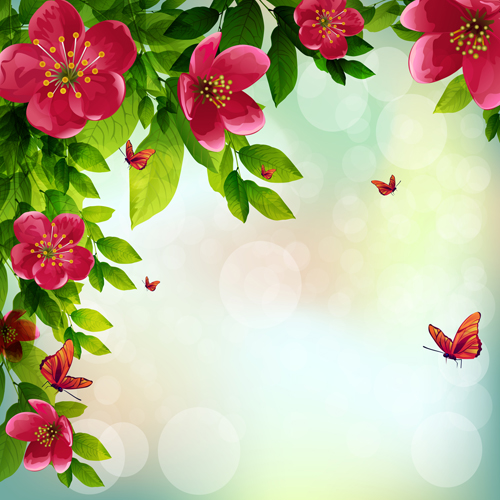 Beautiful red flower vector background 01 flower beautiful background   