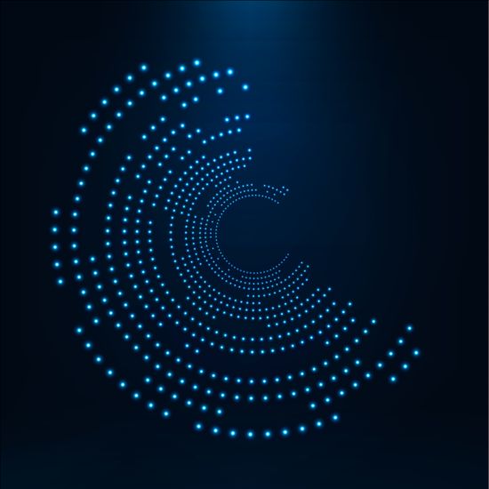 Light dots with blue tech background vector 09 tech light dots blue background   