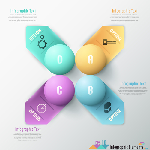 Option infographic elements vectors template 08 Option infographic elements   