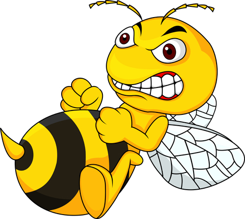 Cartoon angry bee vector illustration 04 illustration cartoon bee angry   