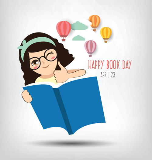 April 23 happy book day vector design 02 happy book April 23   