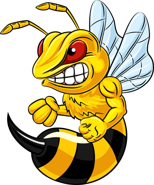 Cartoon angry bee vector illustration 03 illustration cartoon bee angry   