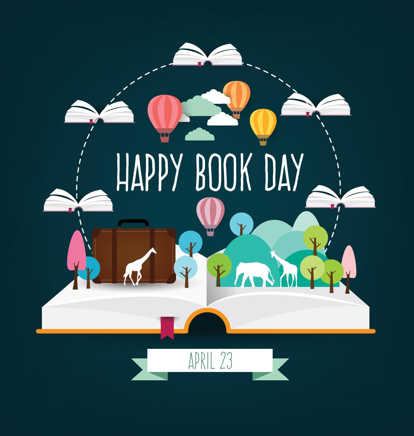 April 23 happy book day vector design 01 happy book April 23   