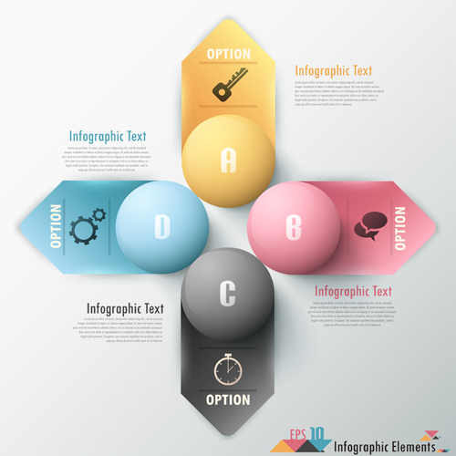 Option infographic elements vectors template 06 Option infographic elements   