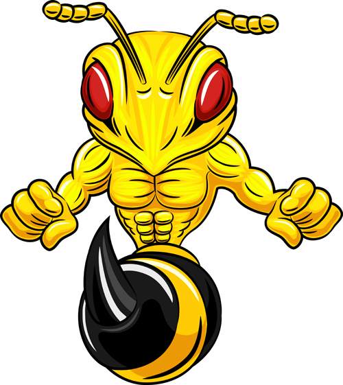 Cartoon angry bee vector illustration 02 illustration cartoon bee angry   