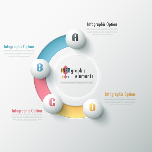 Option infographic elements vectors template 04 Option infographic elements   