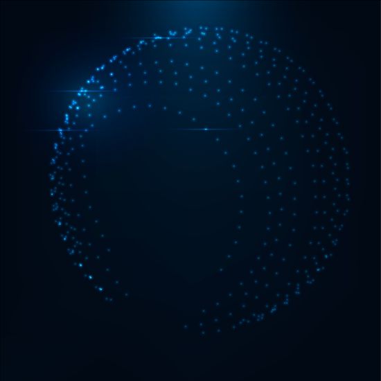 Light dots with blue tech background vector 03 tech light dots blue background   