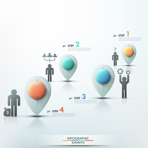 Option infographic elements vectors template 01 Option infographic elements   