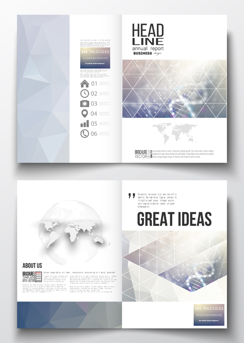 Publicize brochure with magazine cover design vector 04 house building blueprint   