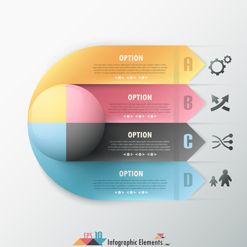 Option infographic elements vectors template 09 Option infographic elements   