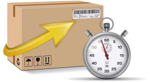 Express delivery poster with cardboard boxes and stopwatch vector 01 stopwatch poster express delivery cardboard boxes   