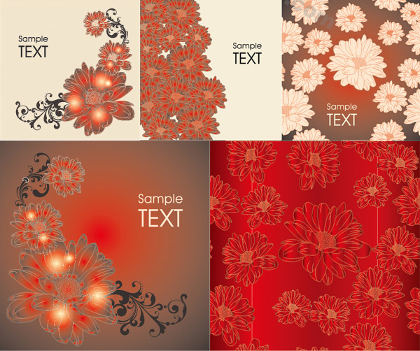 Hyun red decorative pattern background design vector red pattern dazzling background   