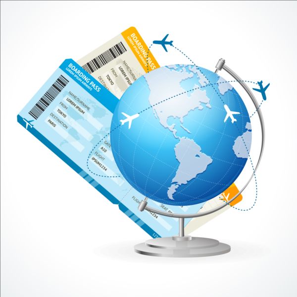Tellurion with airline tickets vector tickets tellurion airline   