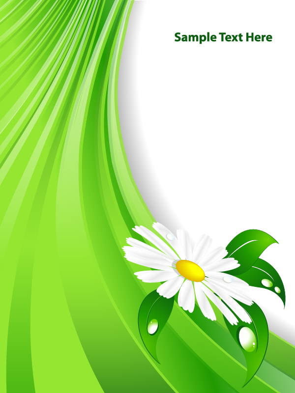 White flower with green abstract vector background green flower background abstract   