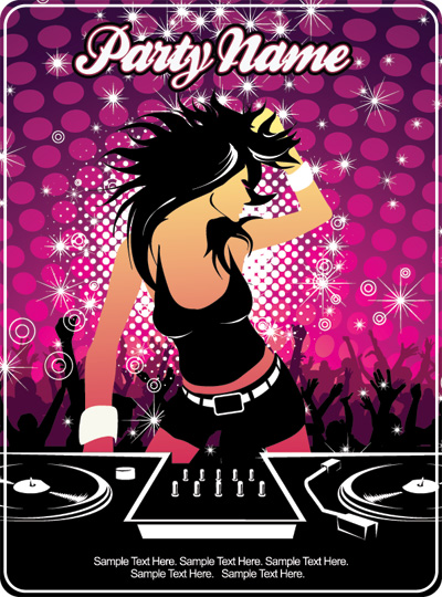 Women and music style 2 Vector women style music   