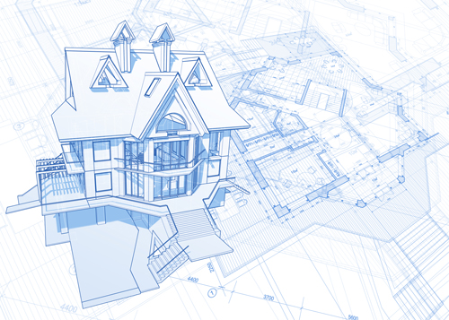House building blueprint design vector 05 house building blueprint   