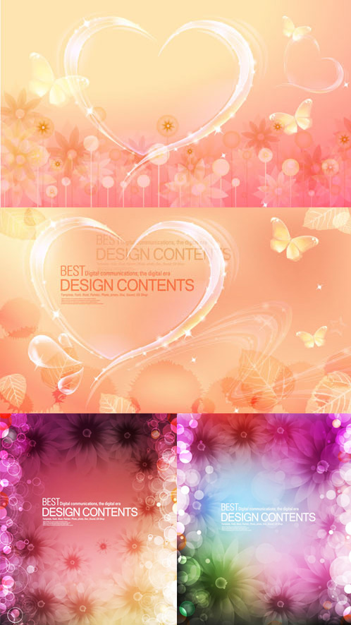 Dream butterfly flower background vector graphics Vector file flowers dream butterflies   