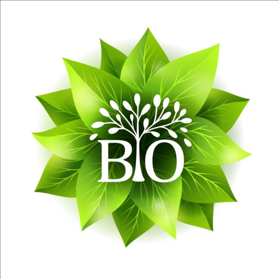 Bio green leaves vector material 07 leaves green bio   