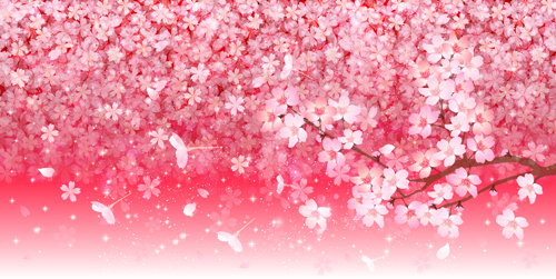 Beautiful sakura art background vector set 05 sakura beautiful   