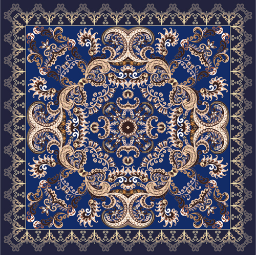 Bandanna floral ornaments with paisley pattern vector 04 pattern paisley ornaments floral Bandanna   