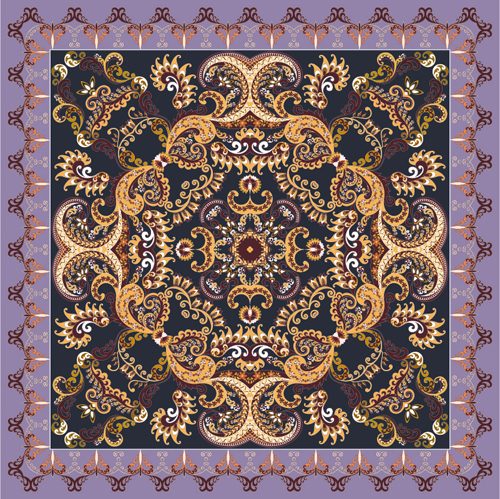 Bandanna floral ornaments with paisley pattern vector 03 pattern paisley ornaments floral Bandanna   