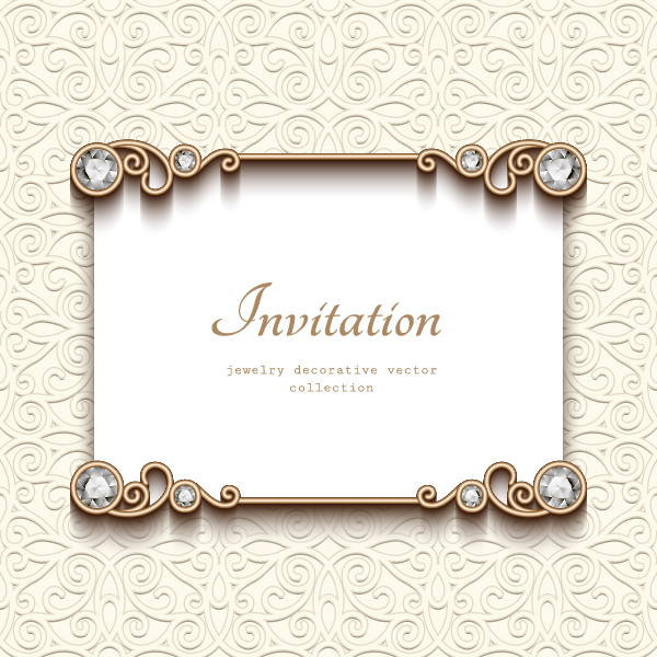 Jewelry decorative with invitation card vector 01 jewelry invitation decorative card   