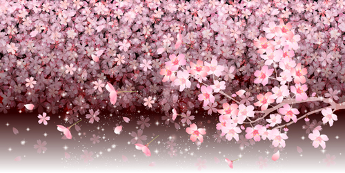 Beautiful sakura art background vector set 04 sakura beautiful   