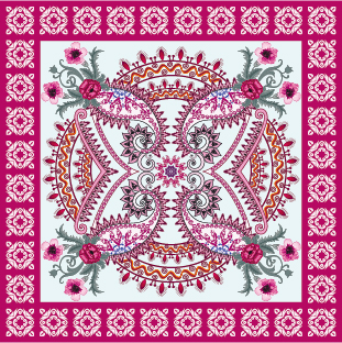 Bandanna floral ornaments with paisley pattern vector 01 pattern paisley ornaments floral Bandanna   