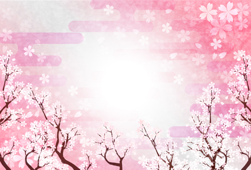 Beautiful sakura art background vector set 03 sakura beautiful   