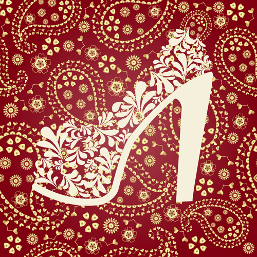 Floral shoes with paisley pattern vector 02 shoes pattern paisley floral   