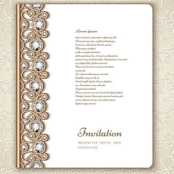 Jewelry decorative with invitation card vector 07 jewelry invitation decorative card   