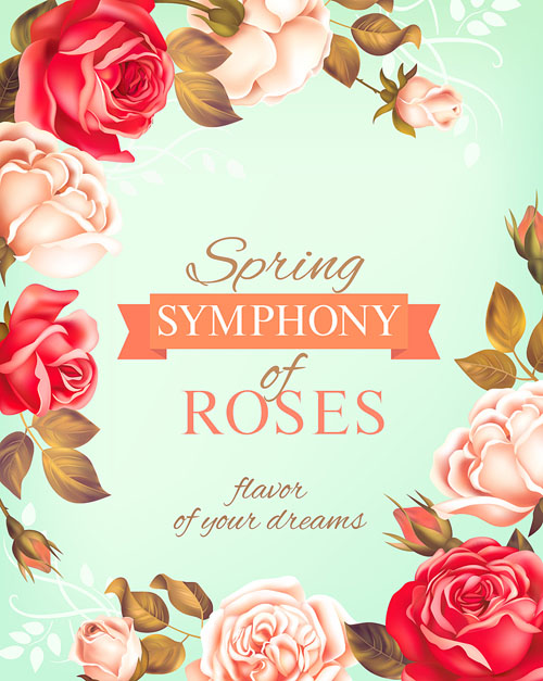 Spring rose background vector spring rose background   