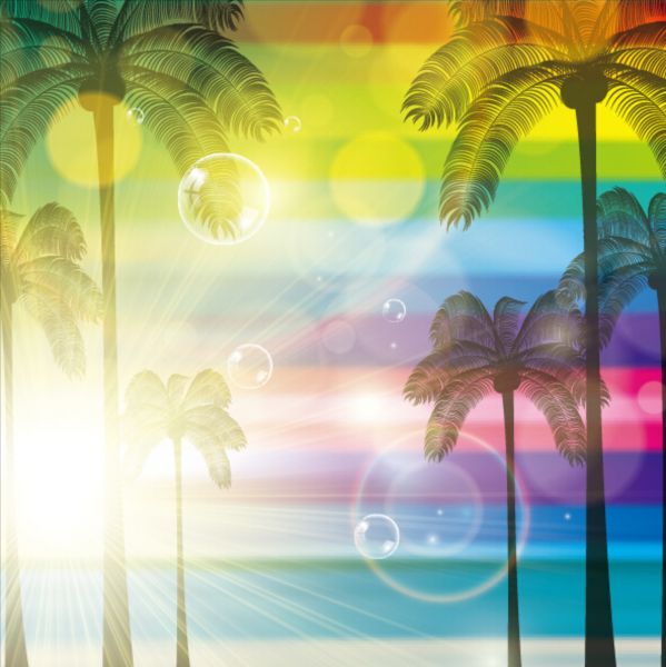 Sunlight with palm trees vector background 02 trees sunlight Palm background   