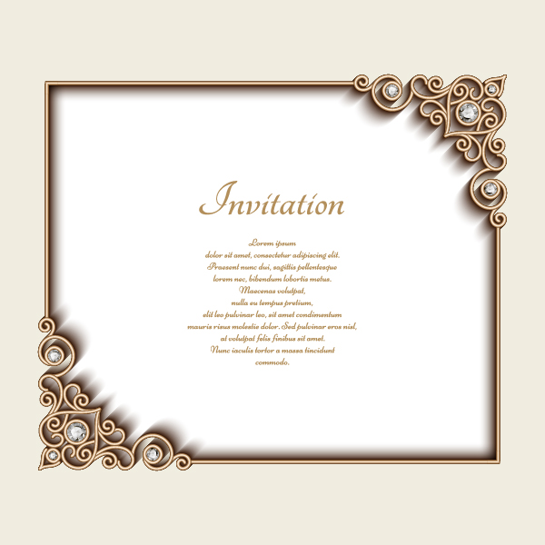 Jewelry decorative with invitation card vector 06 jewelry invitation decorative card   