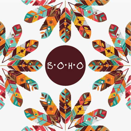 Boho style background vector illustration 08 style illustration Boho background   