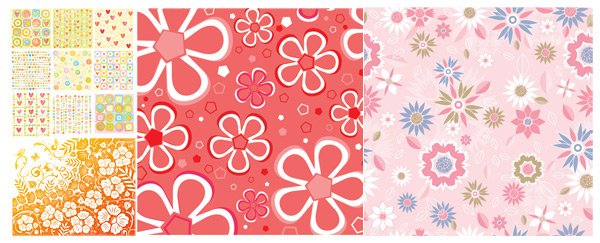 Beautiful Decorative pattern background Vector graphic pattern heart-shaped pattern flowers cute background   
