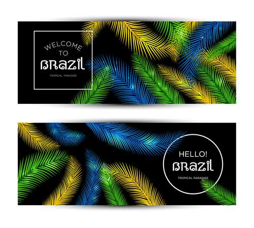 Brazil tropical paradise vector banners 03 tropical paradise Brazil banners   