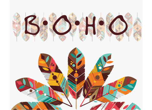 Boho style background vector illustration 06 style illustration Boho background   