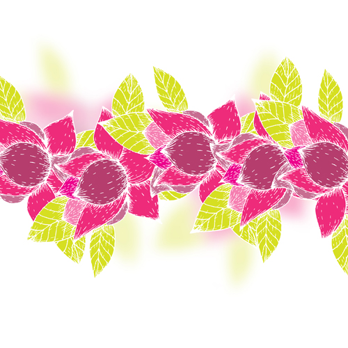 Pink flowers and yellow leaves vector background 06 yellow pink leaves flowers background   