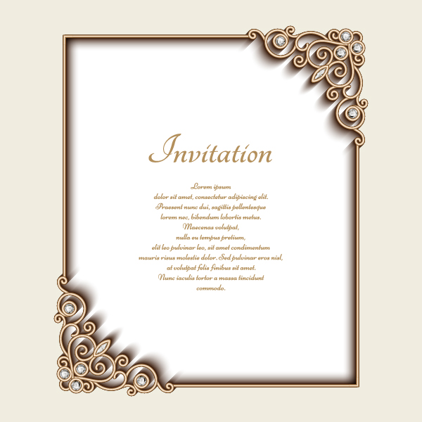 Jewelry decorative with invitation card vector 03 jewelry invitation decorative card   
