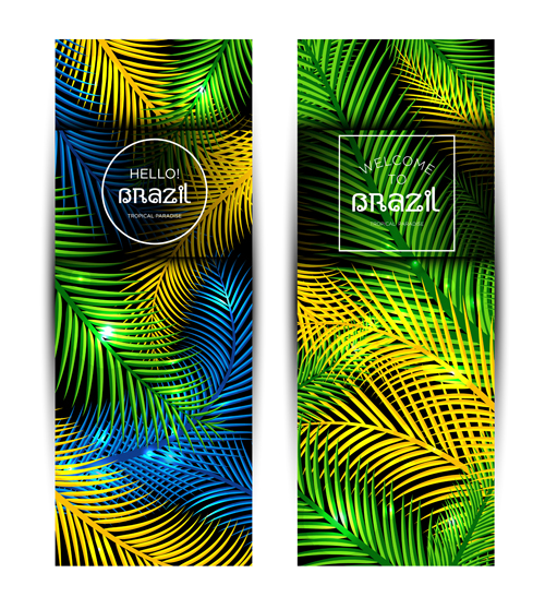 Brazil tropical paradise vector banners 01 tropical paradise Brazil banners   
