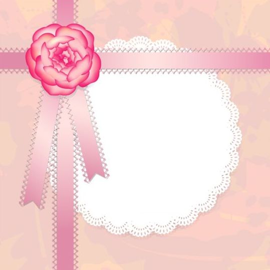 Pink lace card vector pink lace card   